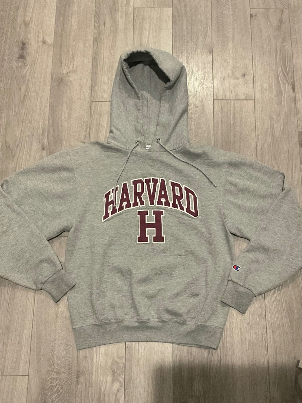 Champion Harvard Hoodie womens Size S Gray College Sweatshirt